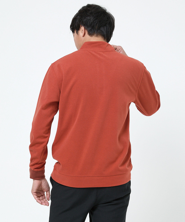 ツイル素材 ハーフジップ トレーナー