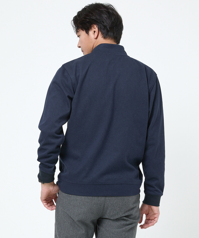 ツイル素材 ハーフジップ トレーナー