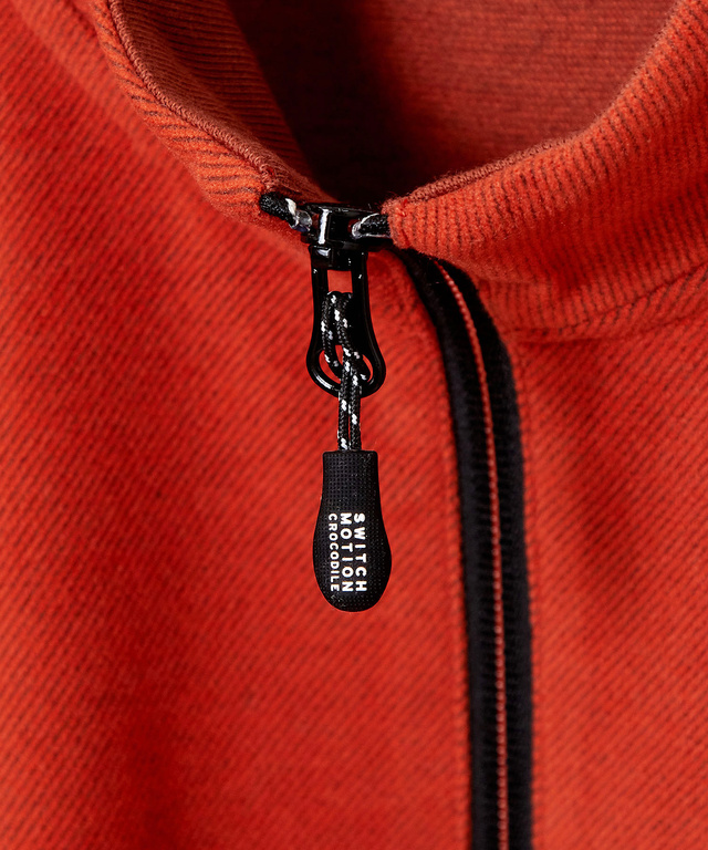 ツイル素材 ハーフジップ トレーナー