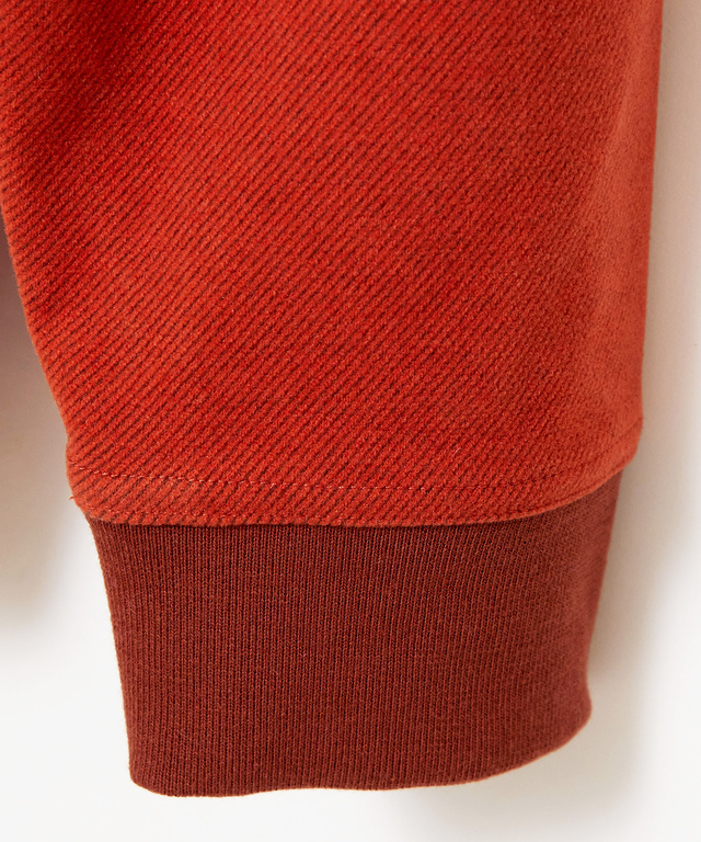 ツイル素材 ハーフジップ トレーナー