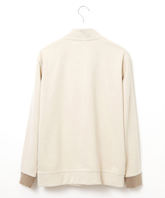 ツイル素材 ハーフジップ トレーナー