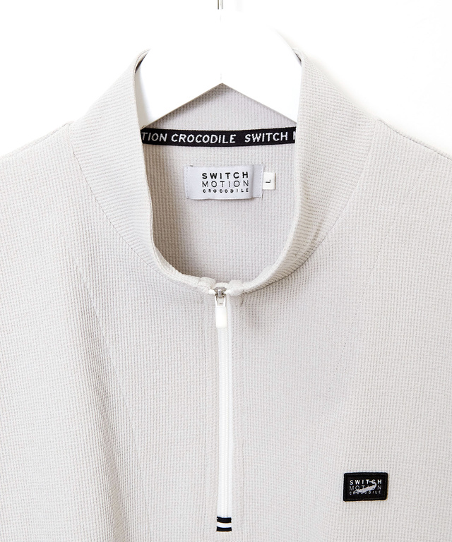 ワッフル ハーフジップ プルオーバー