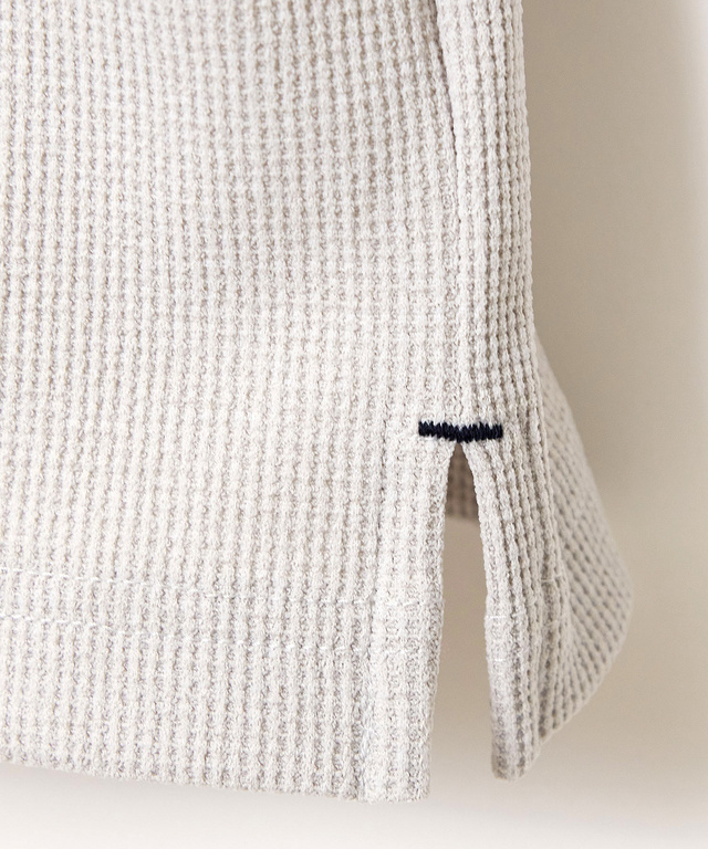 ワッフル ハーフジップ プルオーバー