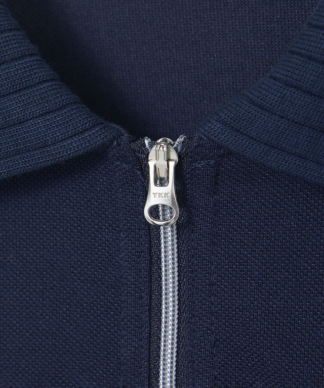 鹿の子 ハーフジップ ポロシャツ