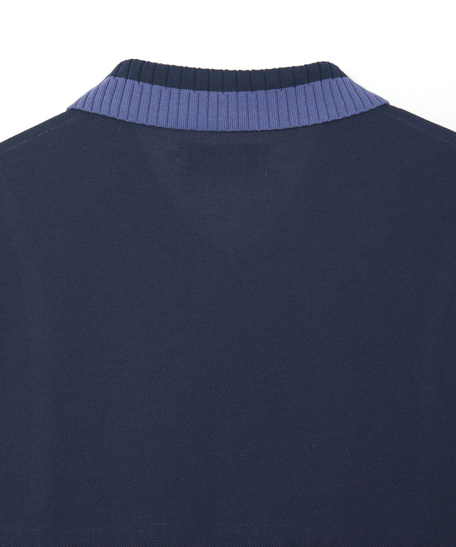 鹿の子 ハーフジップ ポロシャツ