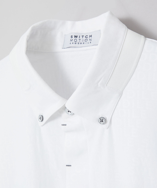 エンボスプリント 襟切り替え ポロシャツ