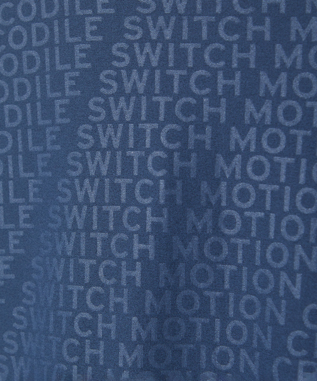 エンボスプリント 襟切り替え ポロシャツ