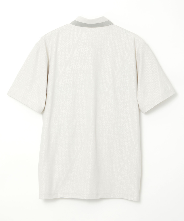 エンボスプリント 襟切り替え ポロシャツ