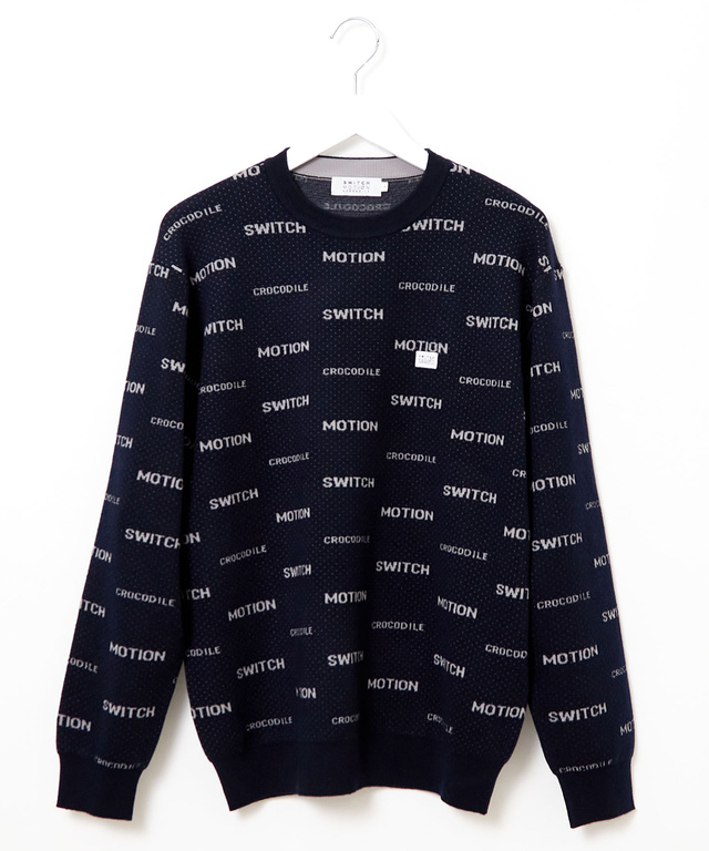 ウールブレンド ロゴジャカード ニット【手洗いOK】