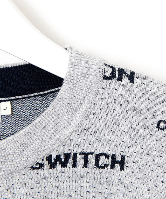 ウールブレンド ロゴジャカード ニット【手洗いOK】