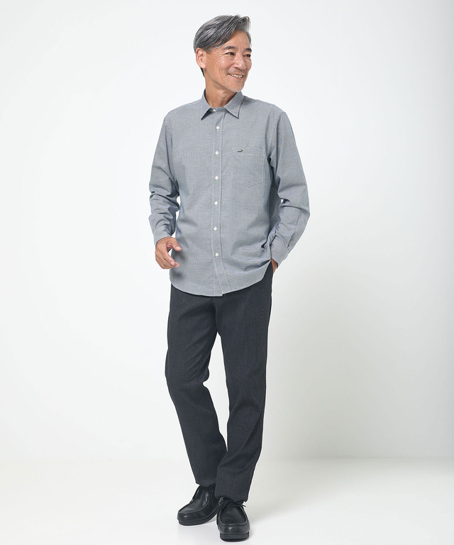 ノンアイロン 千鳥柄 シャツ【シワになりにくい】