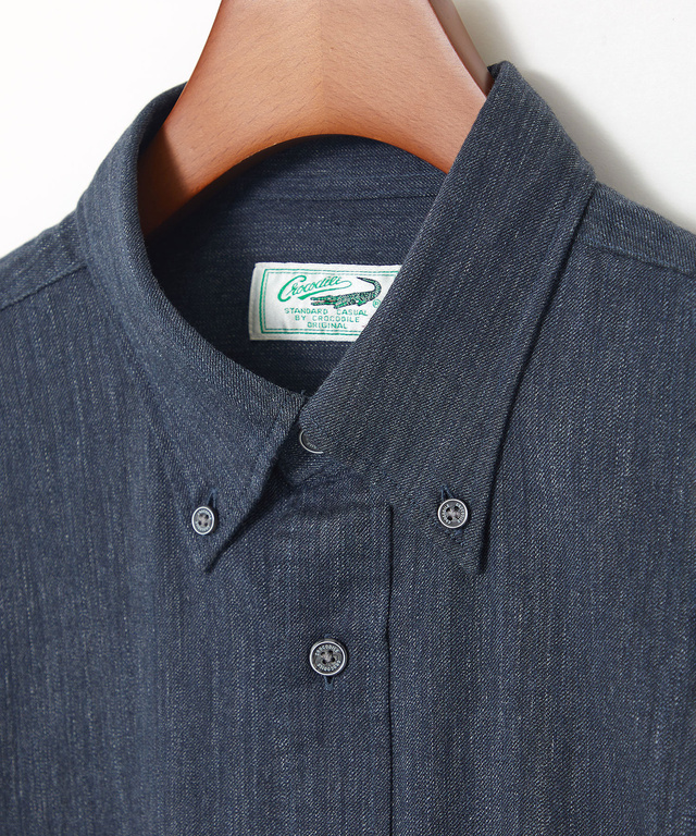 デニム調 ボタンダウン シャツ