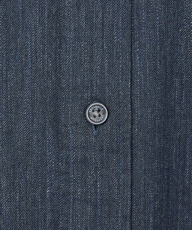 デニム調 ボタンダウン シャツ