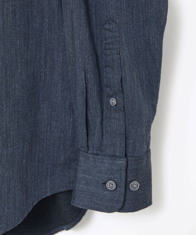 デニム調 ボタンダウン シャツ