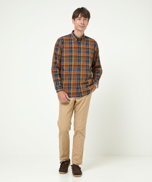 インディゴ糸 チェック柄 シャツ