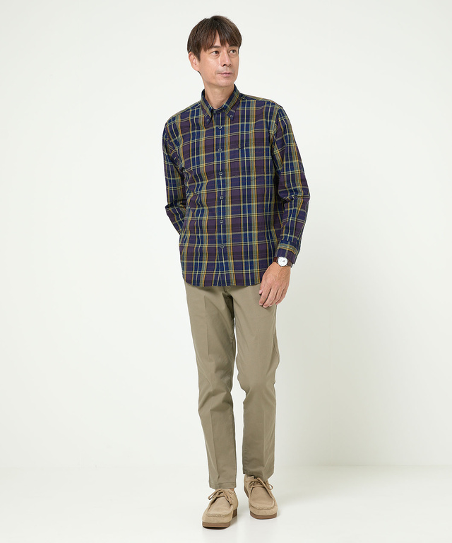 インディゴ糸 チェック柄 シャツ