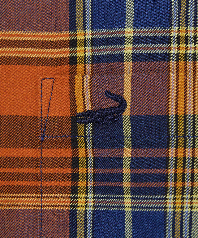 インディゴ糸 チェック柄 シャツ