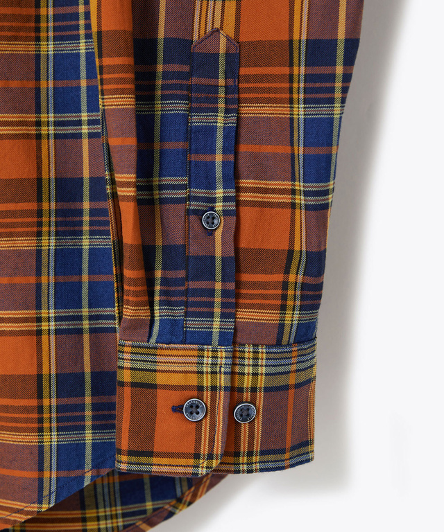 インディゴ糸 チェック柄 シャツ