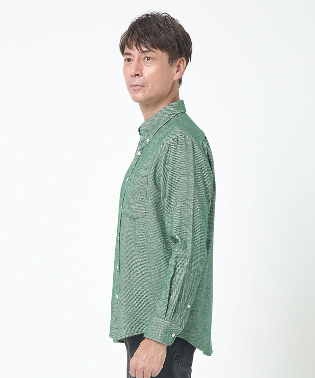 シャギー加工 杢調 シャツ