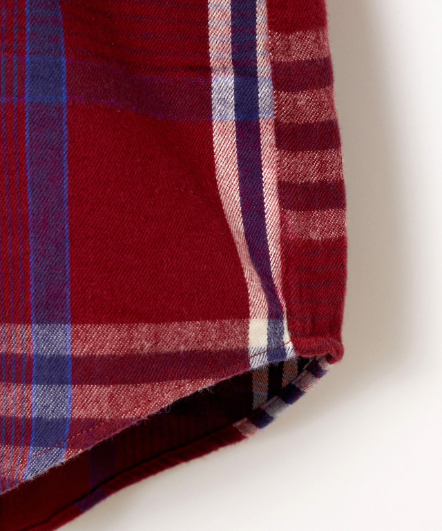 シャギー加工 タータン柄 シャツ