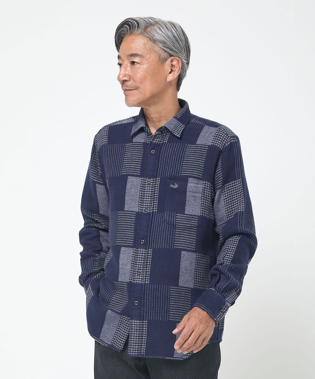 コットンビエラ パッチワーク調 シャツ