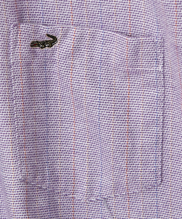 シルクブレンド ラインデザイン シャツ