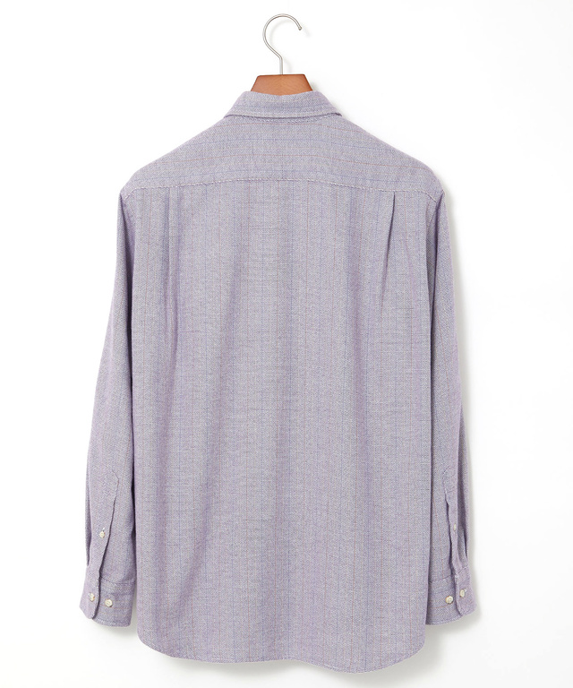 シルクブレンド ラインデザイン シャツ