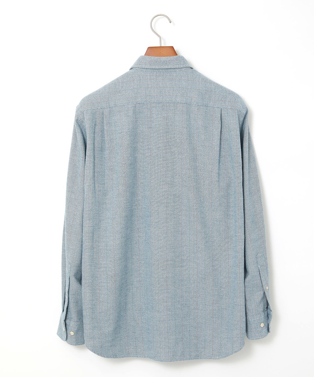 シルクブレンド ラインデザイン シャツ
