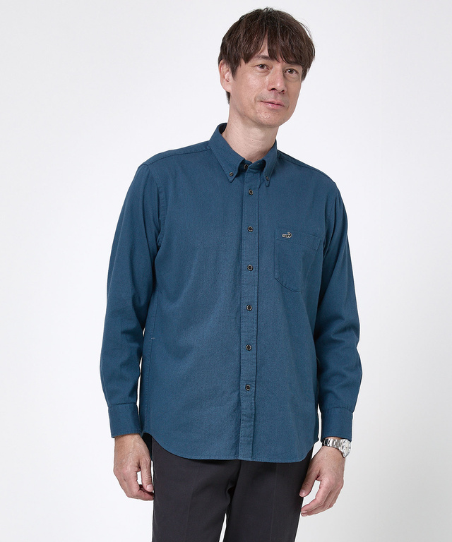 ピケ素材 ボタンダウン シャツ