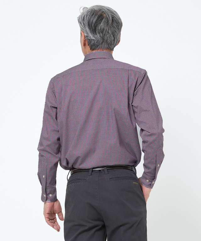 ノンアイロン ギンガムチェック ボタンダウンシャツ【シワになりにくい】