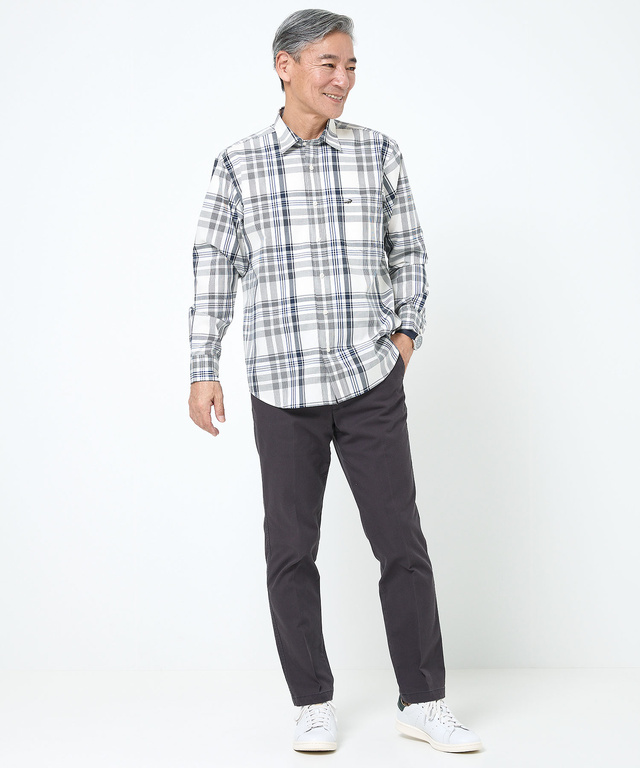 ノンアイロン マドラスチェック シャツ 【シワになりにくい】