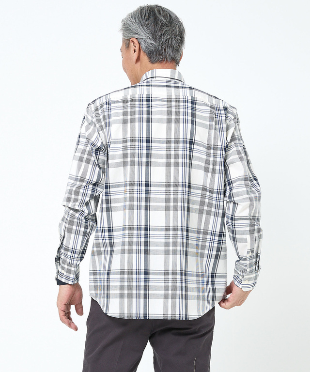 ノンアイロン マドラスチェック シャツ 【シワになりにくい】