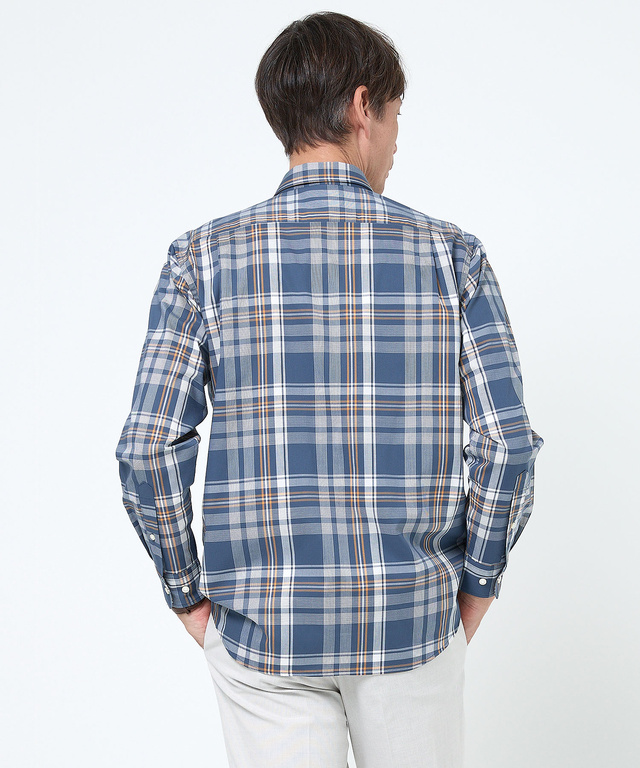 ノンアイロン マドラスチェック シャツ 【シワになりにくい】