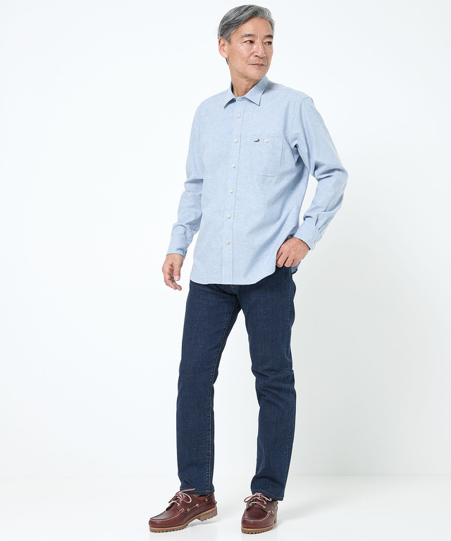 ノンアイロン ダンガリー シャツ【シワになりにくい】