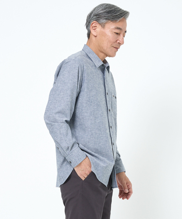 ノンアイロン ダンガリー シャツ【シワになりにくい】