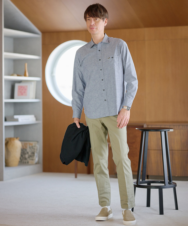 ノンアイロン ダンガリー シャツ【シワになりにくい】