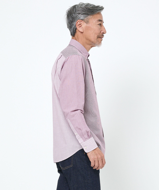 サッカー織り クレイジーパターン ボタンダウンシャツ【吸汗速乾】