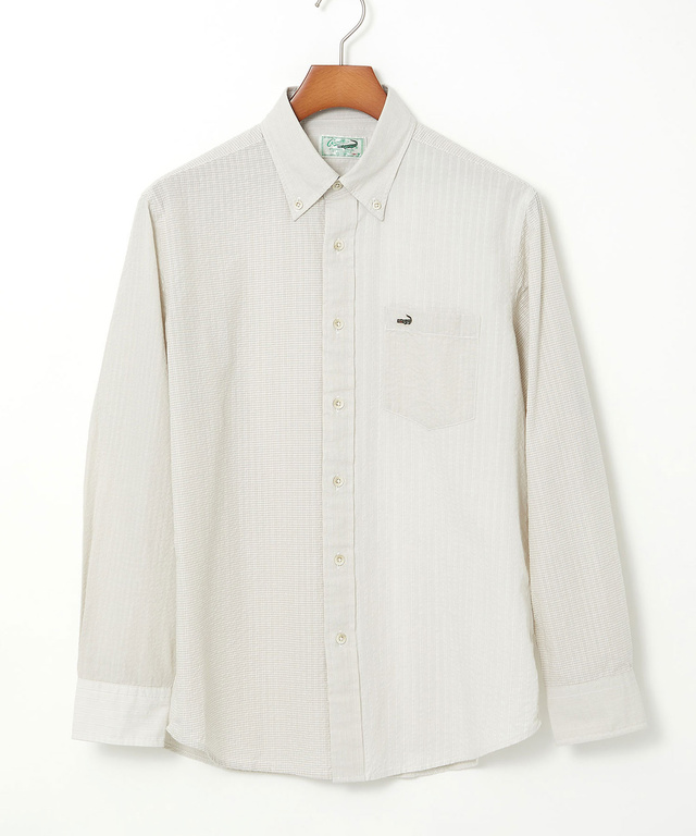 サッカー織り クレイジーパターン ボタンダウンシャツ【吸汗速乾】