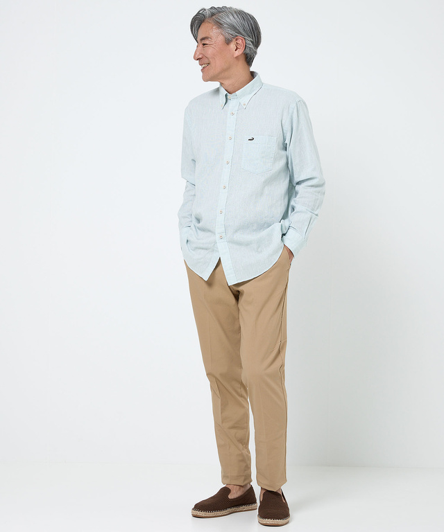 ゼロリネン ストライプ シャツ