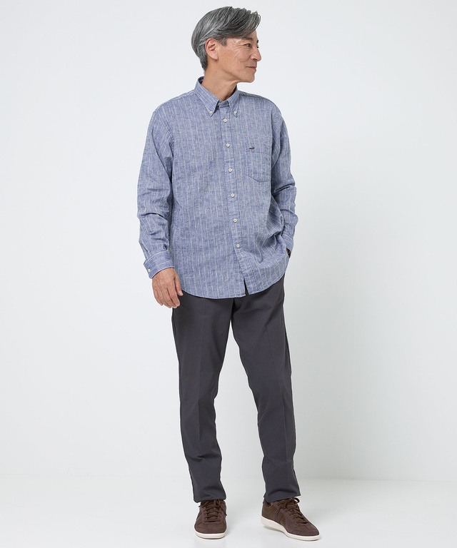 ゼロリネン ストライプ シャツ