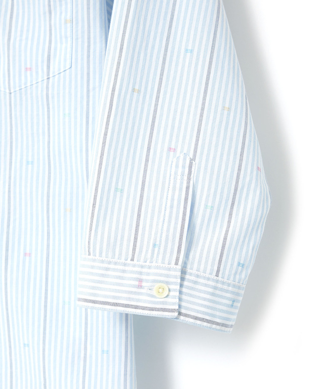 カットドビー ストライプ 七分丈 シャツ