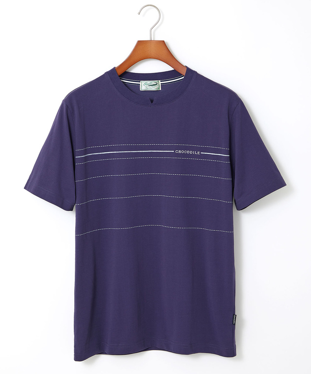 ドットパネルボーダー柄 Tシャツ【吸汗速乾】