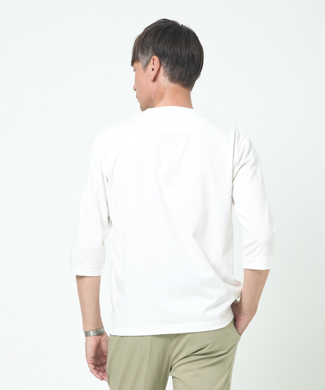 ヘンリーネック 七分袖 Tシャツ【吸汗速乾】