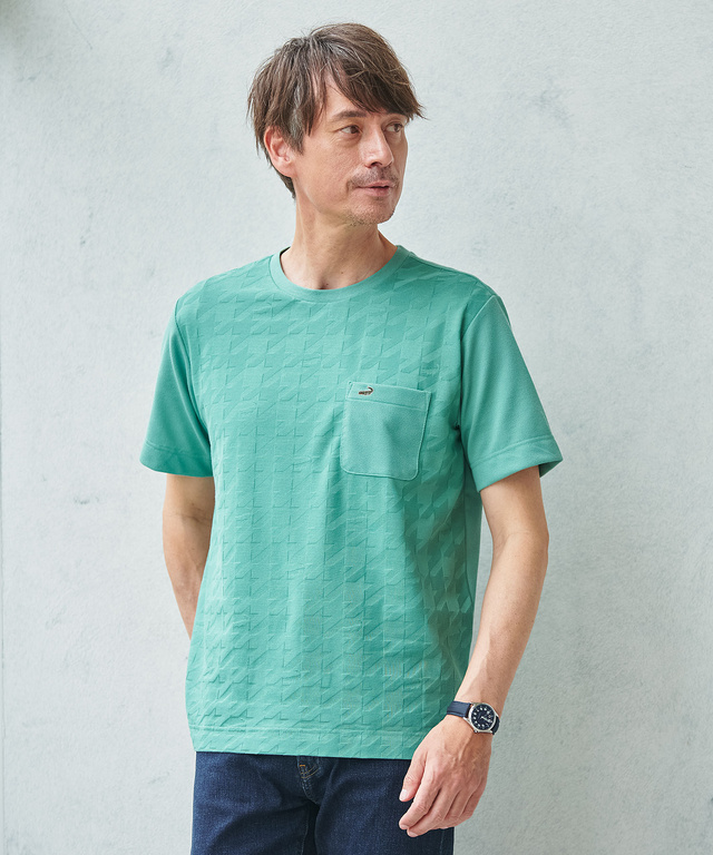 リンクス ハウンドドゥース柄 Tシャツ【吸汗速乾】
