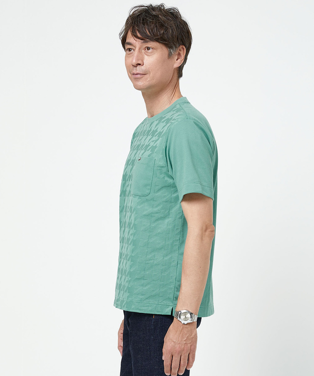 リンクス ハウンドドゥース柄 Tシャツ【吸汗速乾】