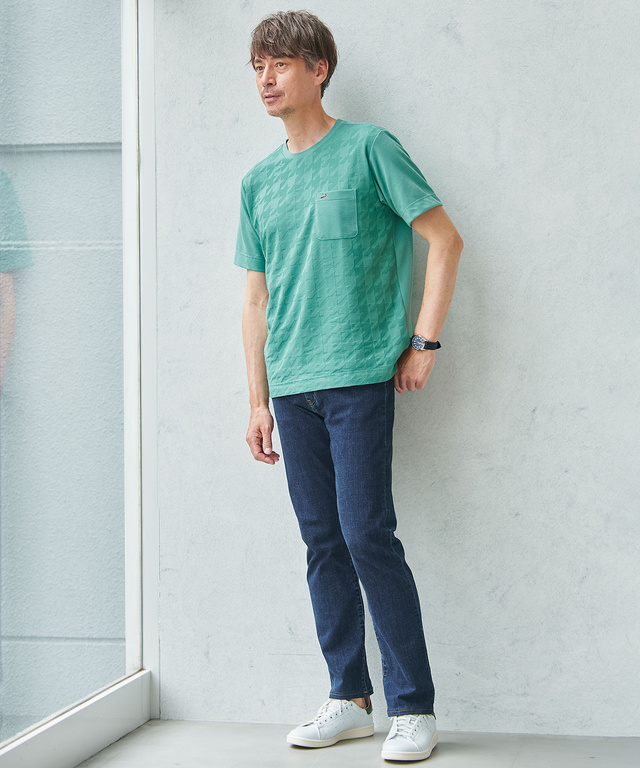 リンクス ハウンドドゥース柄 Tシャツ【吸汗速乾】