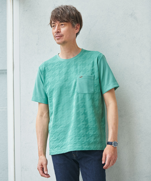 リンクス ハウンドドゥース柄 Tシャツ【吸汗速乾】