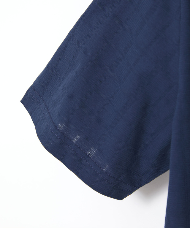 スノーコットン シャドーチェック柄 Tシャツ【接触冷感】