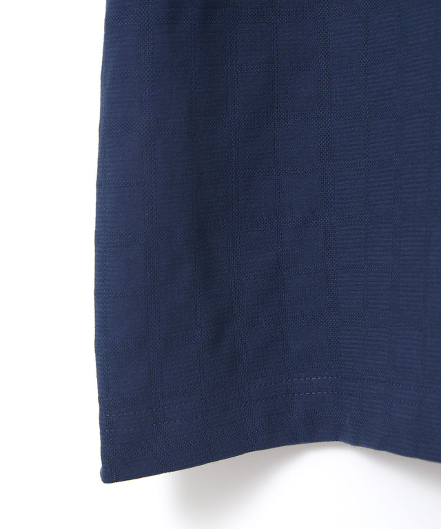 スノーコットン シャドーチェック柄 Tシャツ【接触冷感】