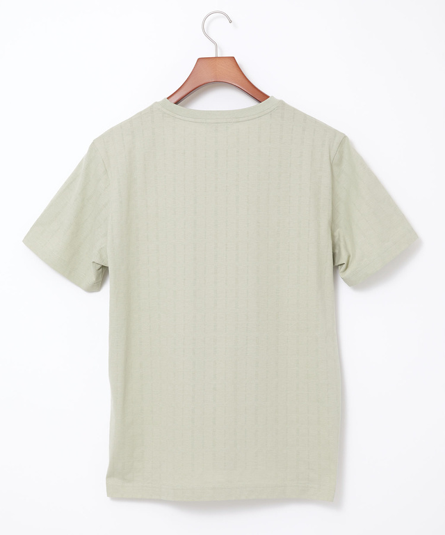 スノーコットン シャドーチェック柄 Tシャツ【接触冷感】